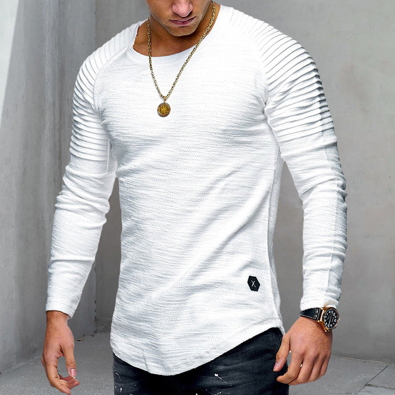 Men's Long Sleeve Crinkled T-Shirt