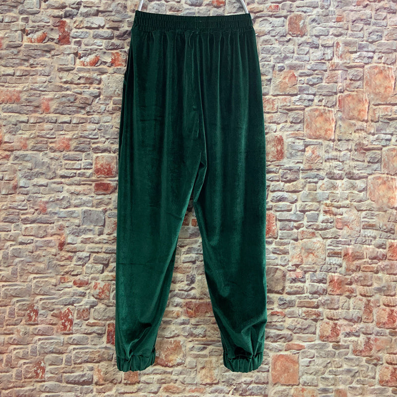 Gold Velvet Straight-leg Pants