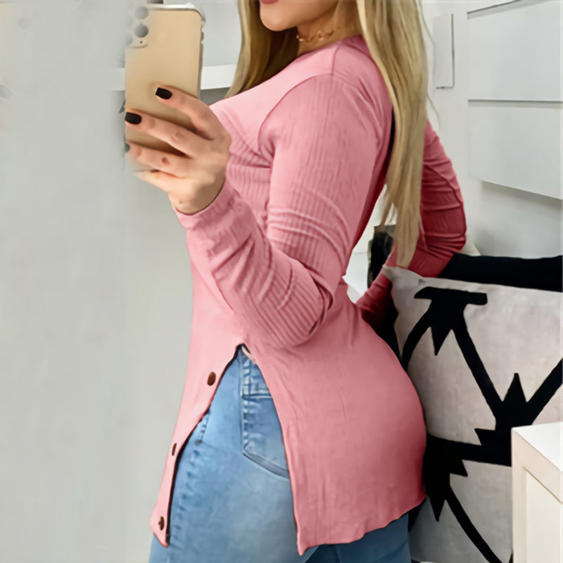 Long Sleeve Crewneck Pullover Tops