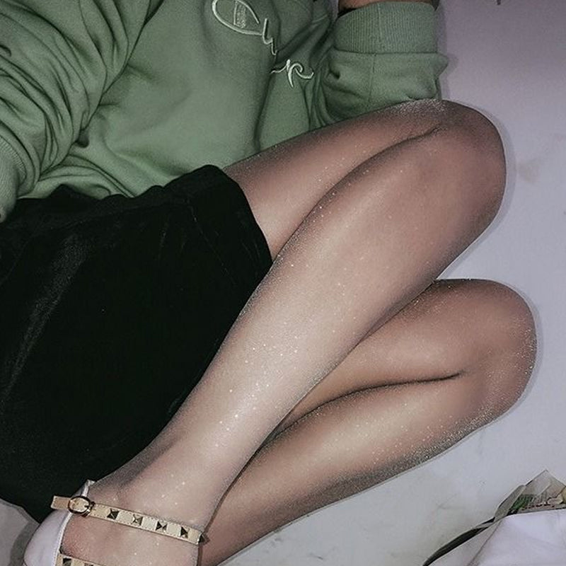 Pearlescent Silk Stockings Sexy Nylon Pantyhose