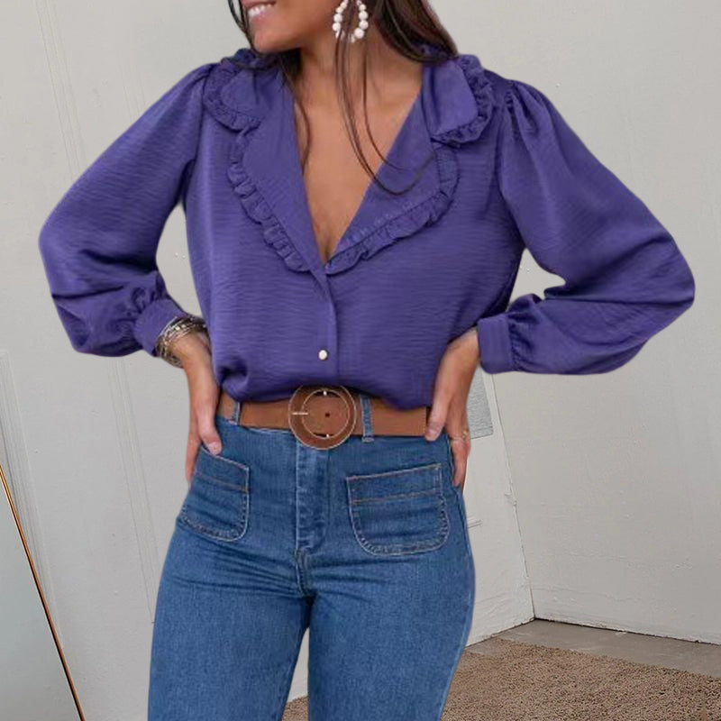 Ruffled Lapel Shirt