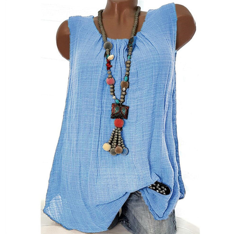 Comfortable Casual Round Neck Sleeveless T-Shirt