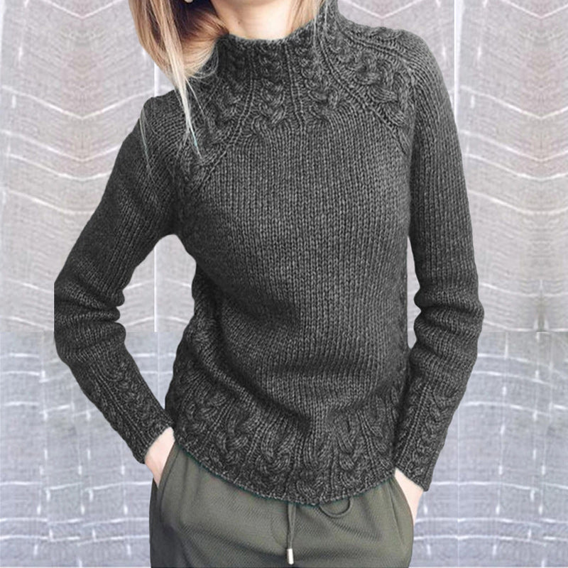 Solid Color Linen Pattern Sweater