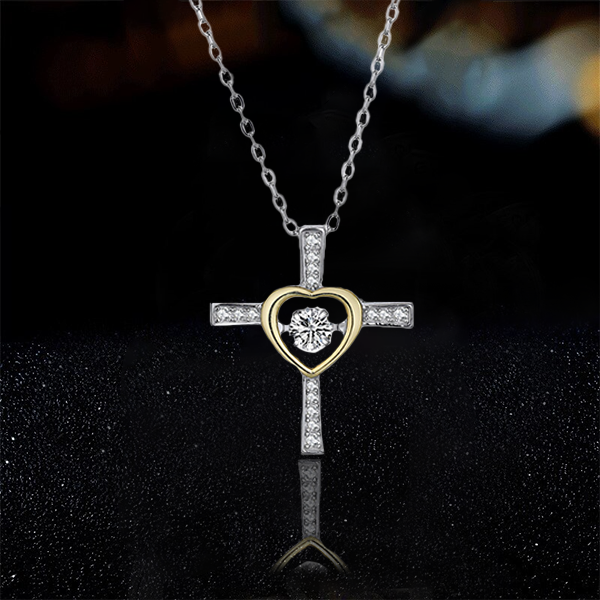 To My Soulmate Cross and Heart Necklace