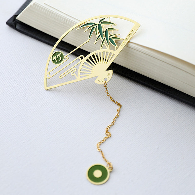 Metal Bookmark Folding Fan