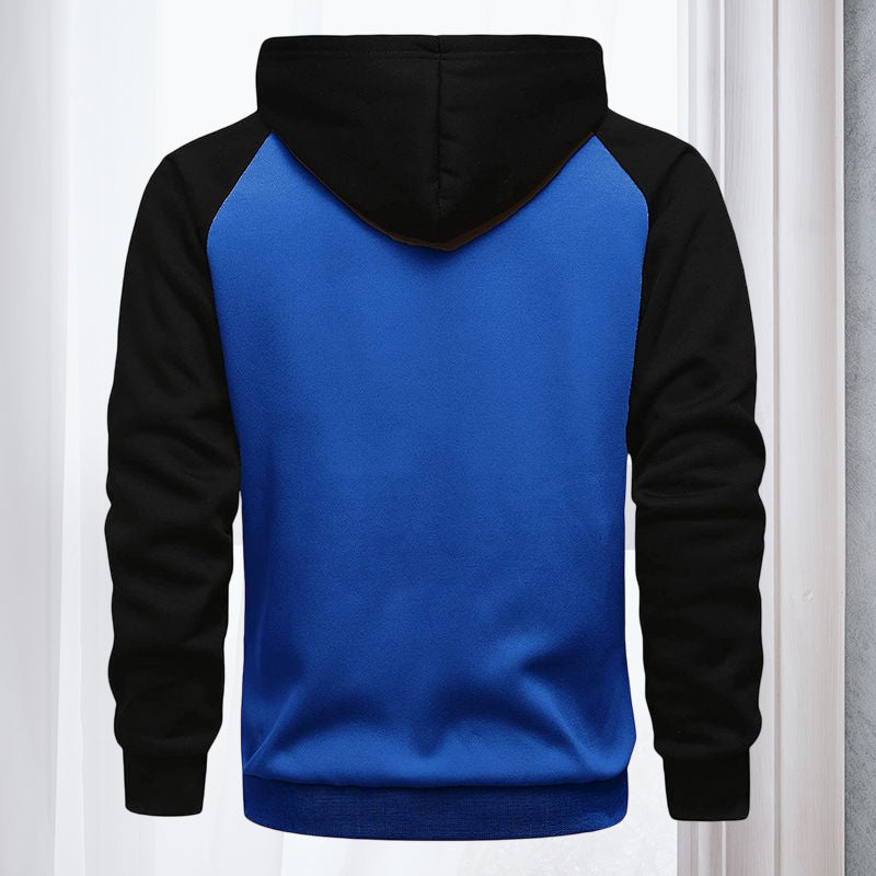 Color Contrast Cardigan Hoodie