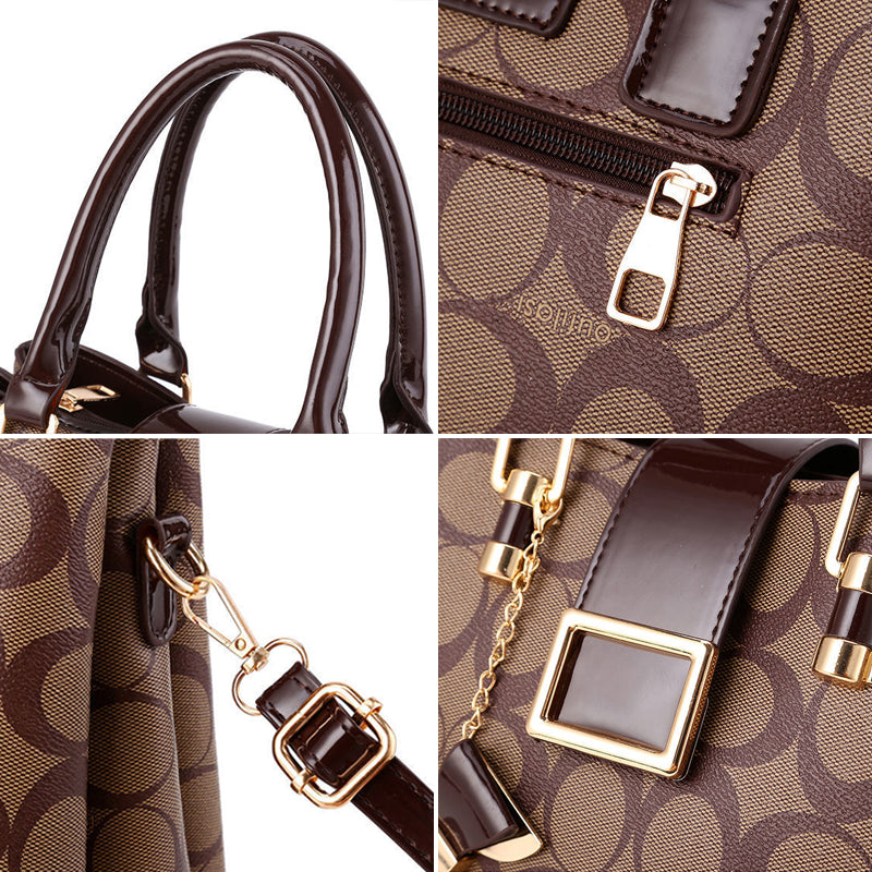 Printed Bow Leather Bag