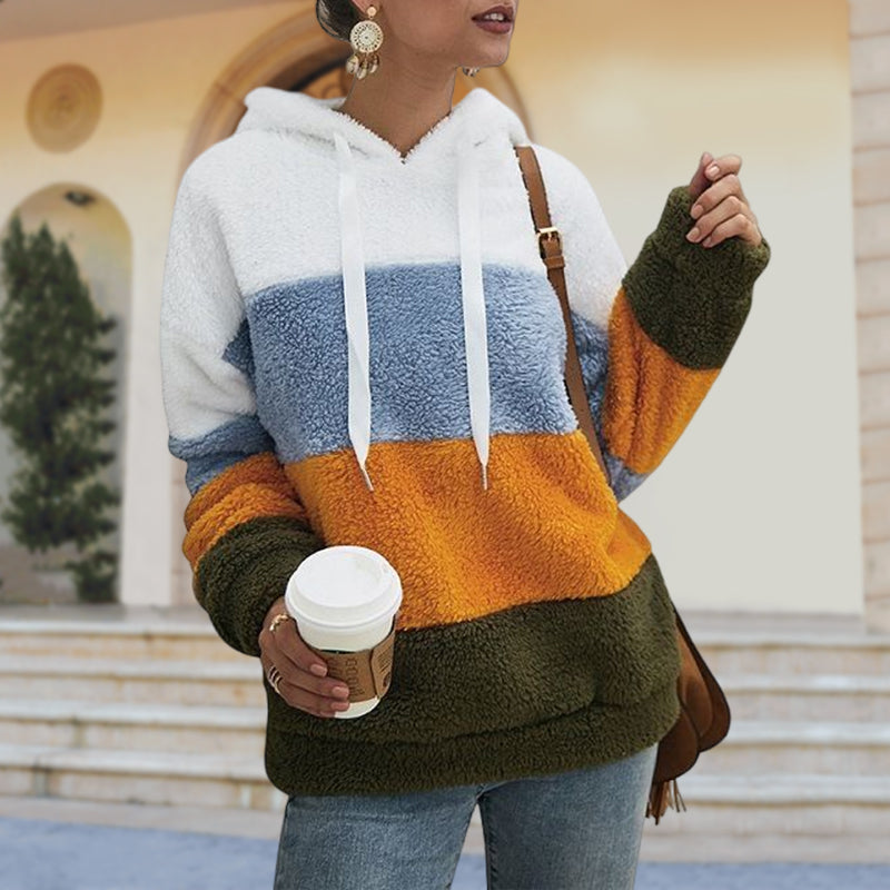 Paneled Plush Sweatshirt