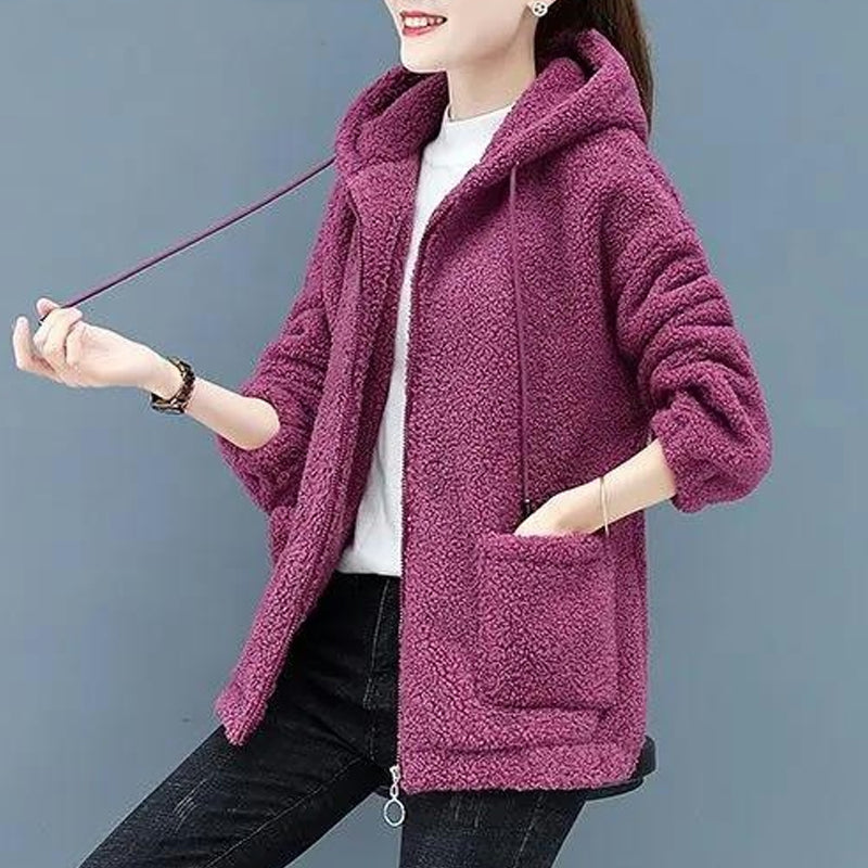 Women's Solid Sherpa cardigan coat