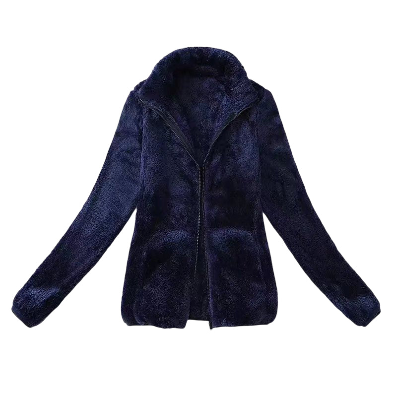 Coral Fleece Stand Collar Jacket