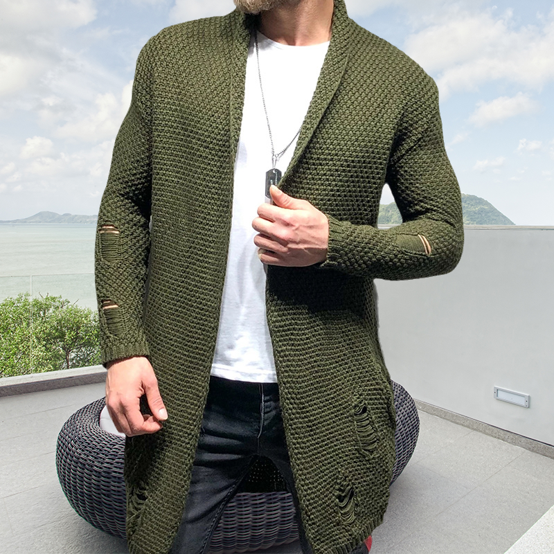 Solid Color Loose Cardigan Knit Jacket