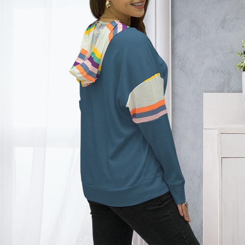 Hooded Zip Colorblock T-Shirt