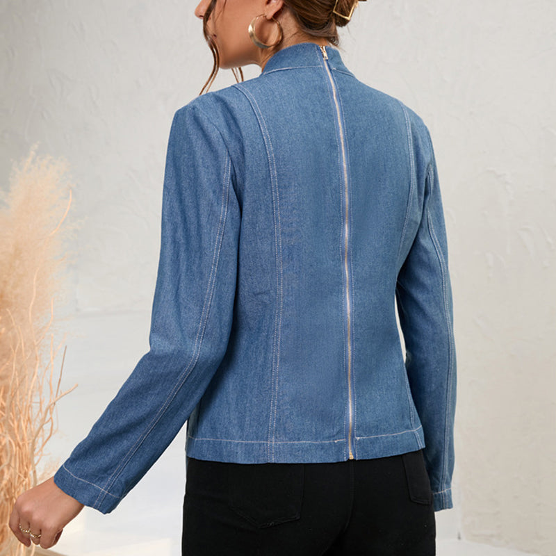 Bow Cropped Denim Jacket