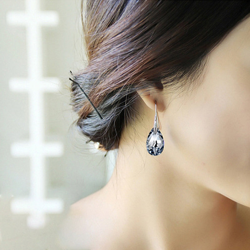 Black Aurora Borealis Drop Earrings
