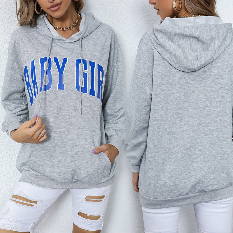 Women's Casual Letter Pullover Sports Hooded