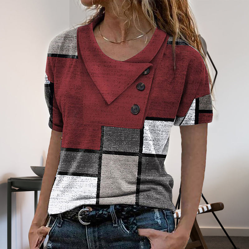 Comfy Short Sleeve Print Top