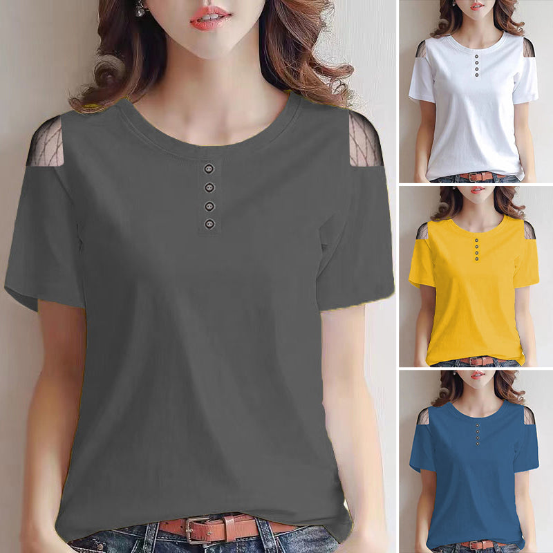 Gauze Cutout T-shirt