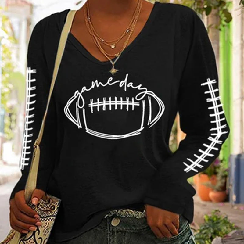 Women's Gameday Football Lover Casual Long-Sleeve T-Shirt