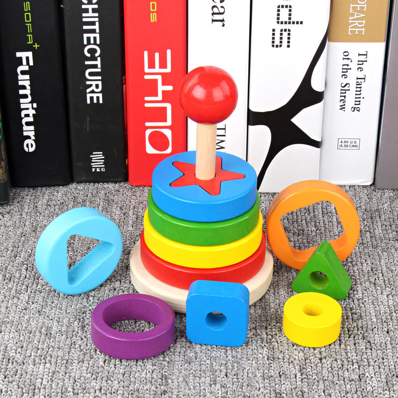 Children's Educational Tower of Matching Building Blocks Toy