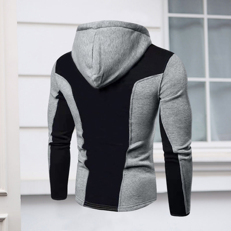 Mens Fleece Jackets Contrast Hoodies