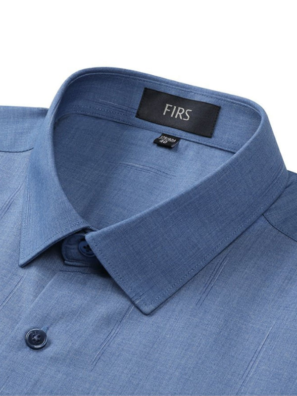 Men's Striped Jacquard Casual Long Sleeve Shirt