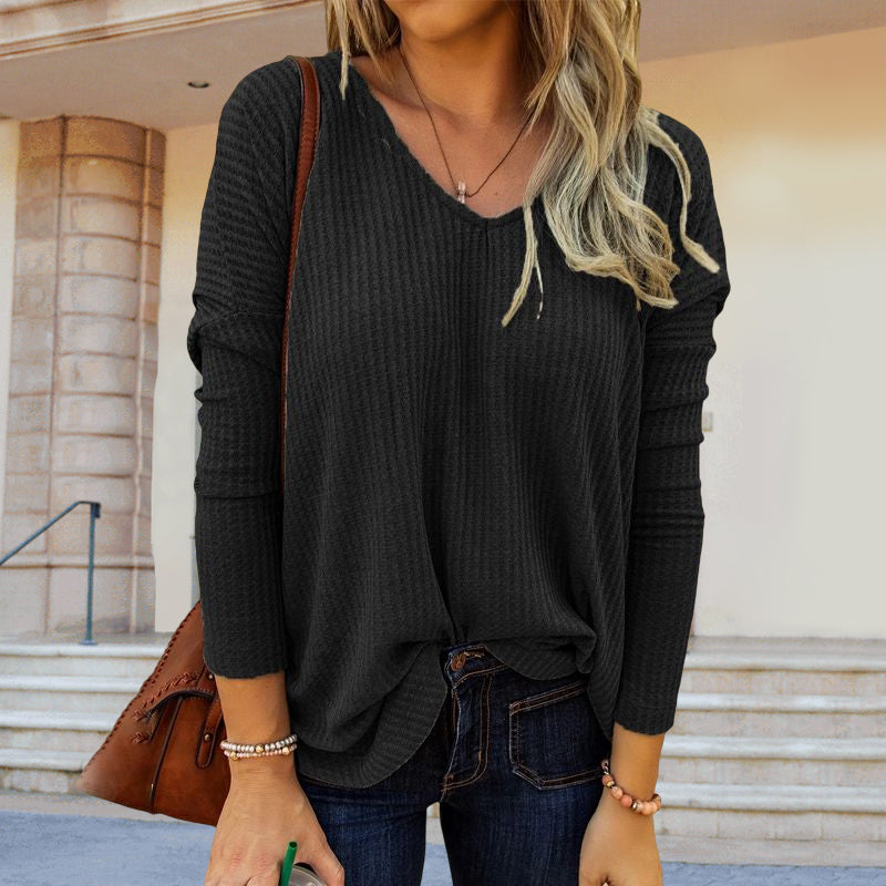 V-Neck Knit Top T-Shirt