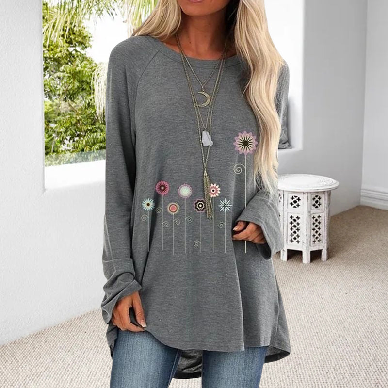 Floral Print Long-sleeve T-shirt