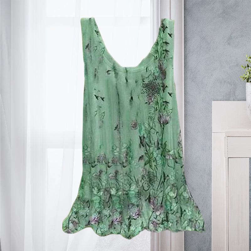 Floral Print Sleeveless T-shirt