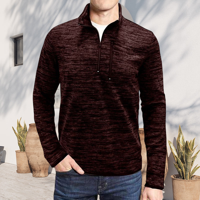 Men's autumn and winter zipper turtleneck t-shirt