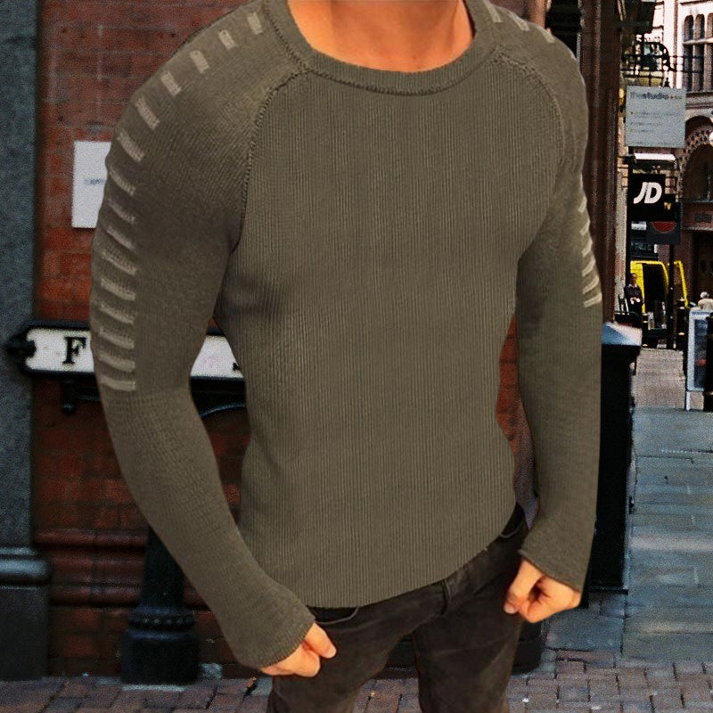 Long-sleeved Crewneck Knitted Sweater