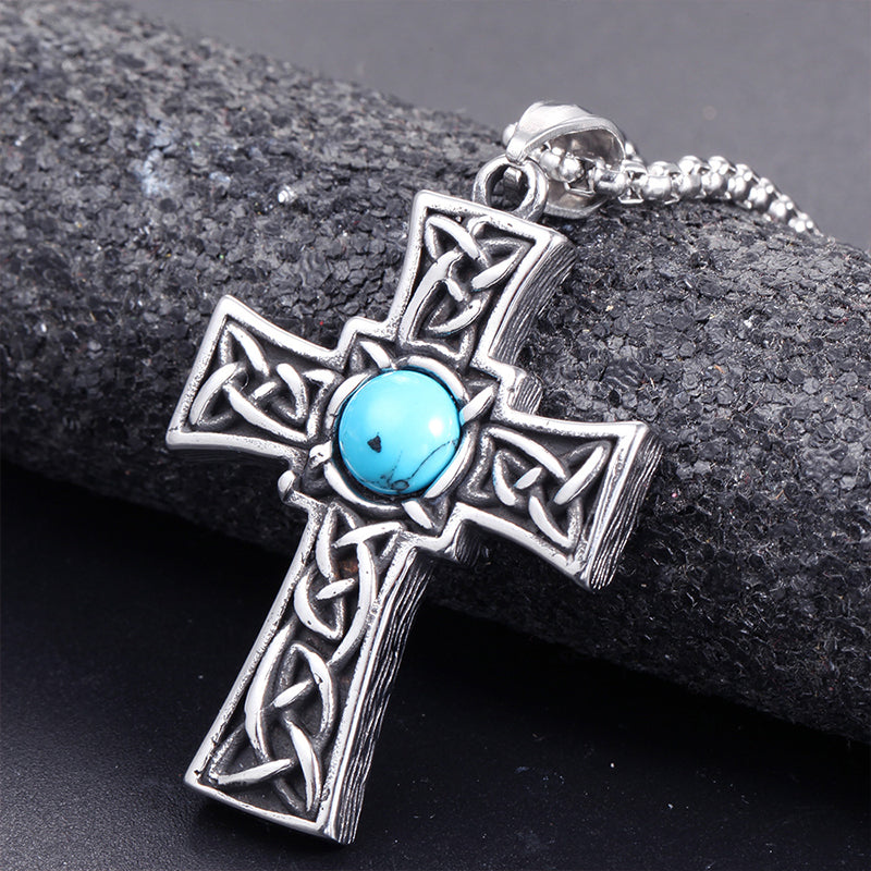 Cross Turquoise Pendant