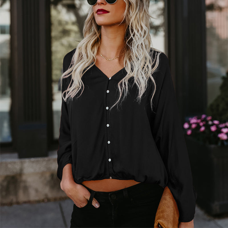 Cotton Button Long Sleeve T-Shirt