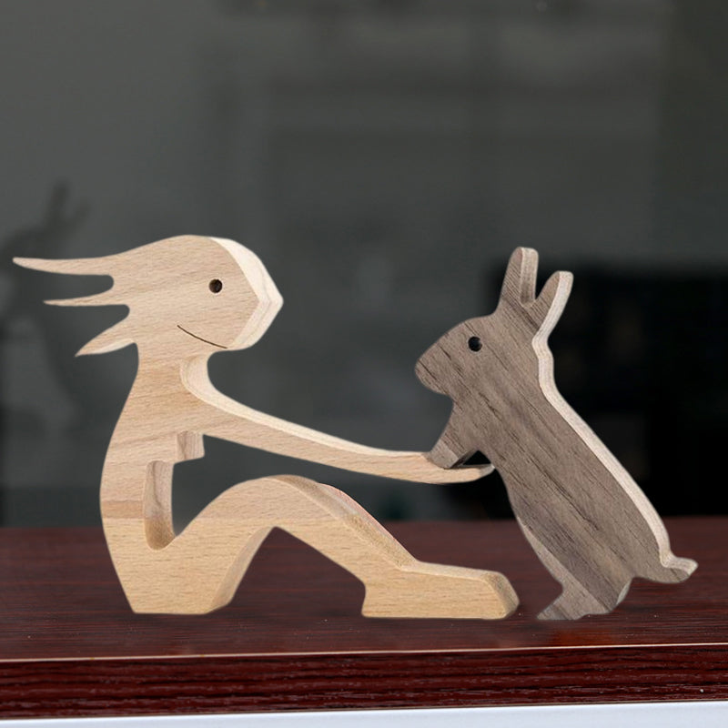 Pet Lover - Wood Sculpture Table Ornaments