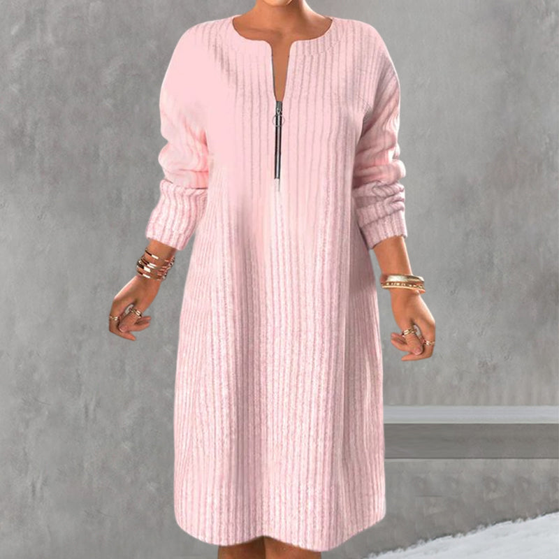 Unicolor Dress with Zipper