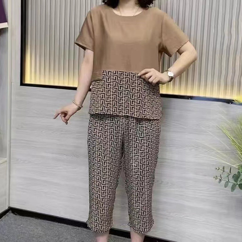 Summer New Casual Stitching Suit