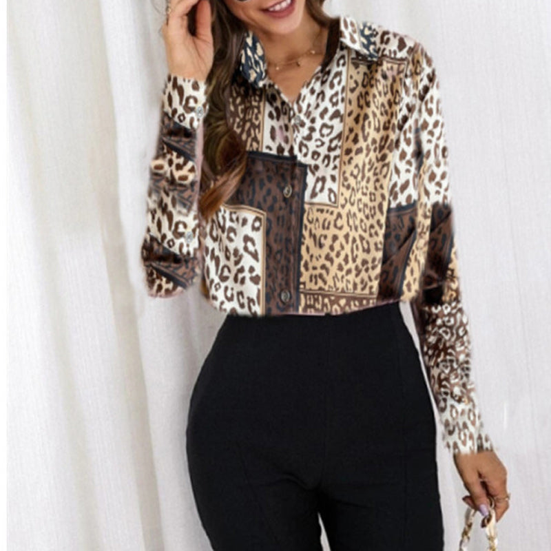 Long Sleeve Leopard Print Shirt