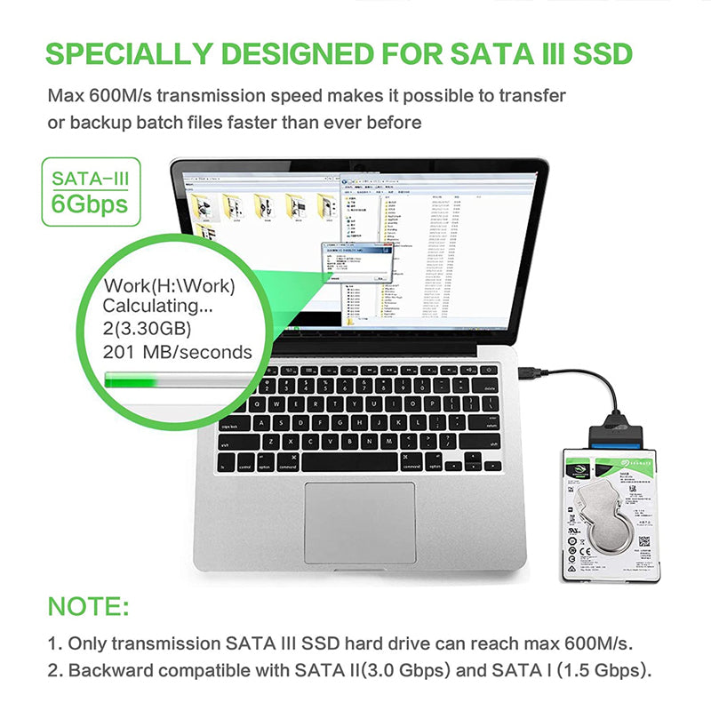 USB/USB-C To SATA 2.5" Hard Drive Adapter