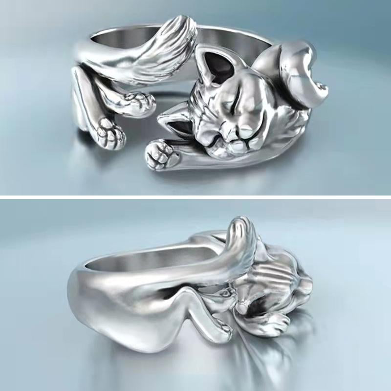 Lazy Cat 3D Open Ring