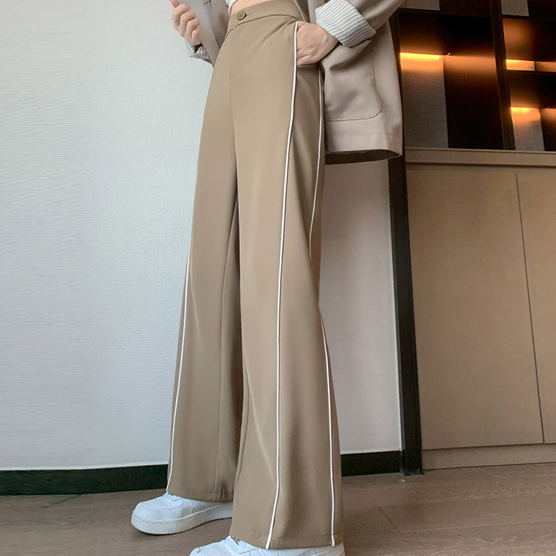 Side Stripe High Waist Wide Leg Pants