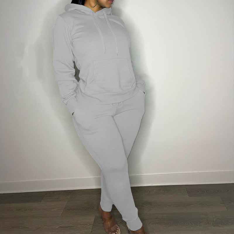 Casual Drawstring Pantsuits Two-piece Set