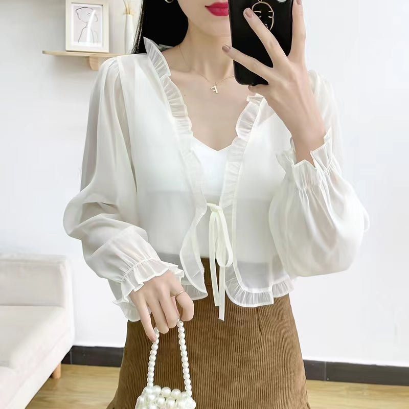 Oversized Clear Bow Tie Shawl