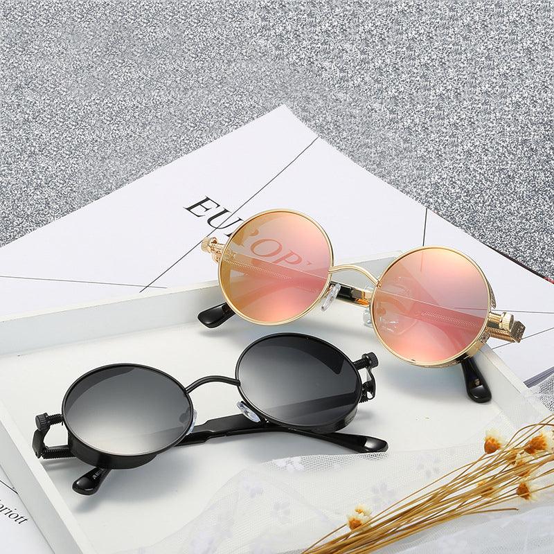 Sunglasses Steampunk Round Lens Metal Frame Unisex Glasses