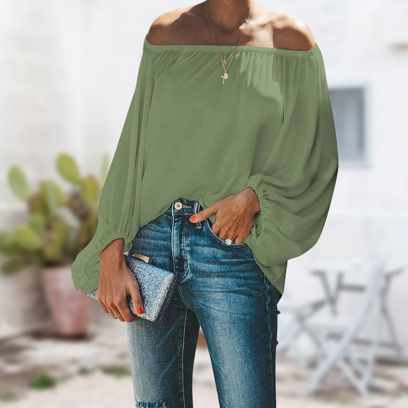 Women's Blouse Patchwork Cold Shoulder