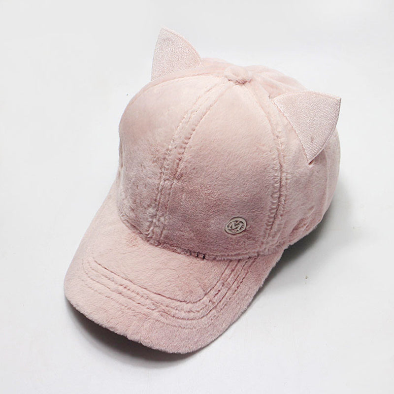 Plush Cat Ears Baseball Cap
