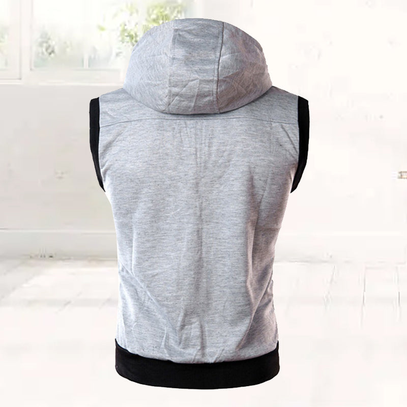 Men's Sleeveless Slim Fit Hoodie Vest