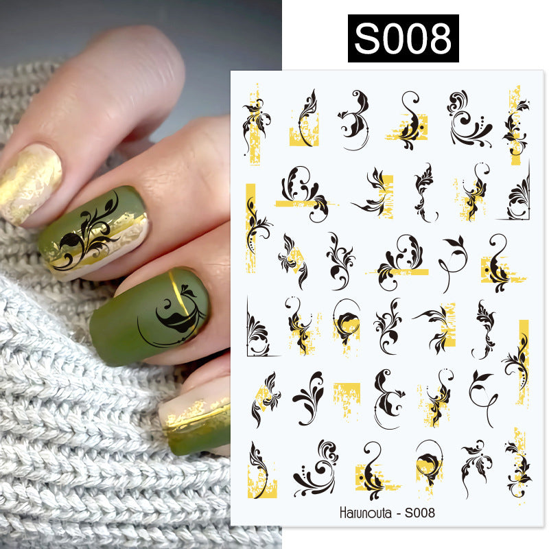 Botanical Fashion Alphabet Nail Stickers