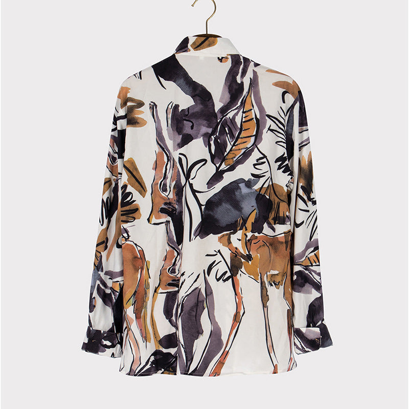 Business Print Long Sleeve Shirt