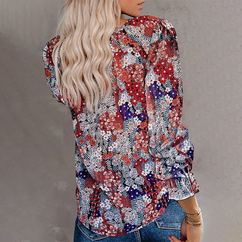Bohemian Long Sleeve Chiffon Shirt