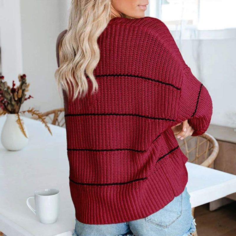 Striped Knit Cardigan Jacket