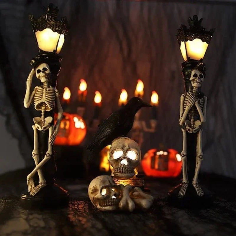 Resin Skeleton Decoration Light & Skull Crow Light
